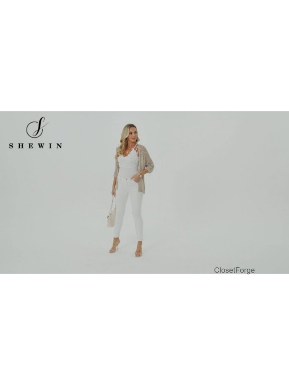 Women's Crochet Open Front Cardigan - Lightweight 3/4 Sleeve Cover Up - Picture 6 of 6